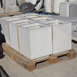 CEMENT PLANTERS $200 EACH (16"X16"X21")
