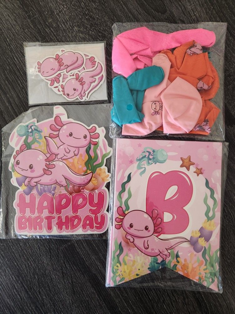 Axolotl birthday theme $7