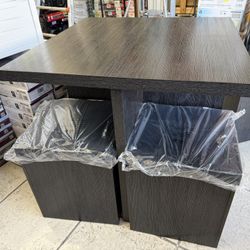 Mainstays -- 5-Piece Dexter Dining Room/Kitchen Set 31 in x 31 in -with Storage Ottoman