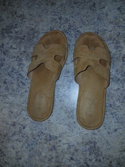 Suede Chestnut Slides