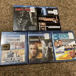 Brand new sealed Blu-ray multi movie sets with Dirty Harry collection,Shaun of the Dead, The Shining, etc