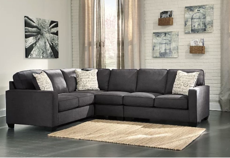 Alenya 3-Piece Sectional in Charcoal