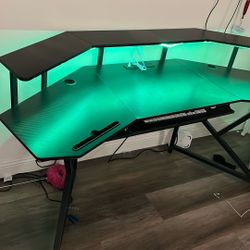 Aries 63” Black Adjustable Gaming Desk