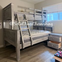 Twin Bunk Bed With Mattress 