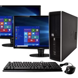 Dual Monitor Pc With Mouse ,keyboard And DVD Rom