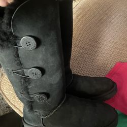 UGG Bailey Button Triplet II Boot Black (Women's) 