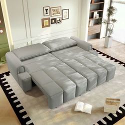 Brand new king-size pull-out sleeper sofa in Light Gray.