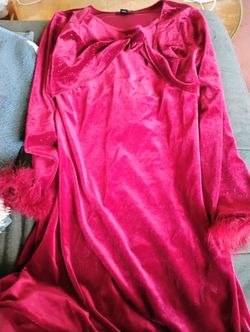 Christmas Dress..BCX Girl Red Velvet Dress,Size 16