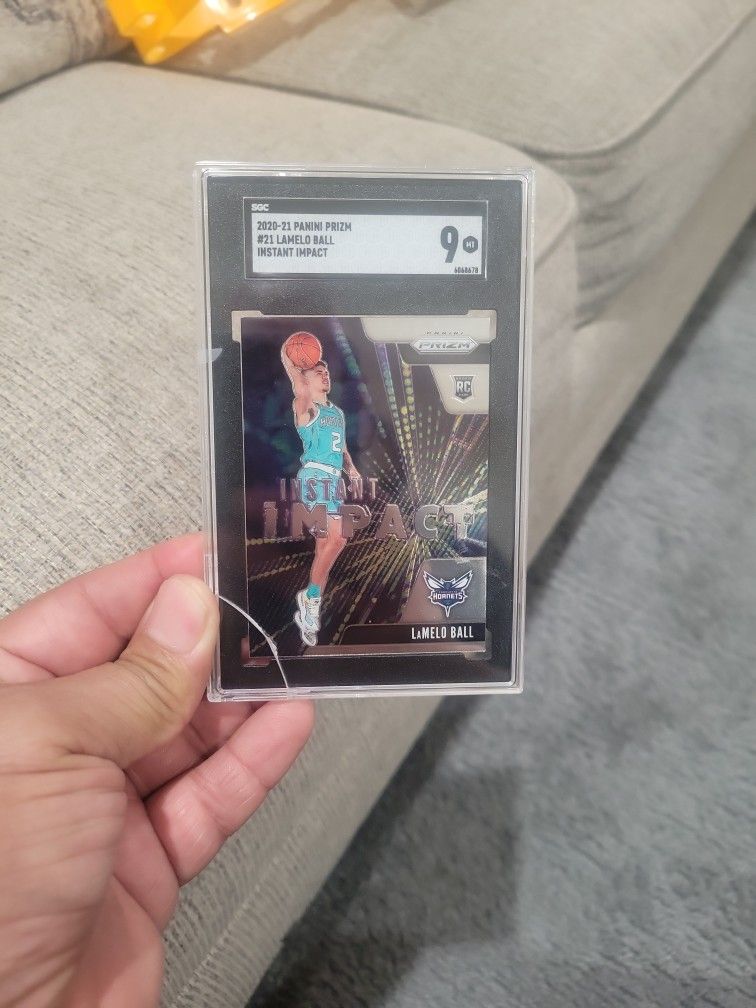 Lamelo Ball Instant Impact Rookie Prizm Graded By SGC Mint-9 Basketball Card