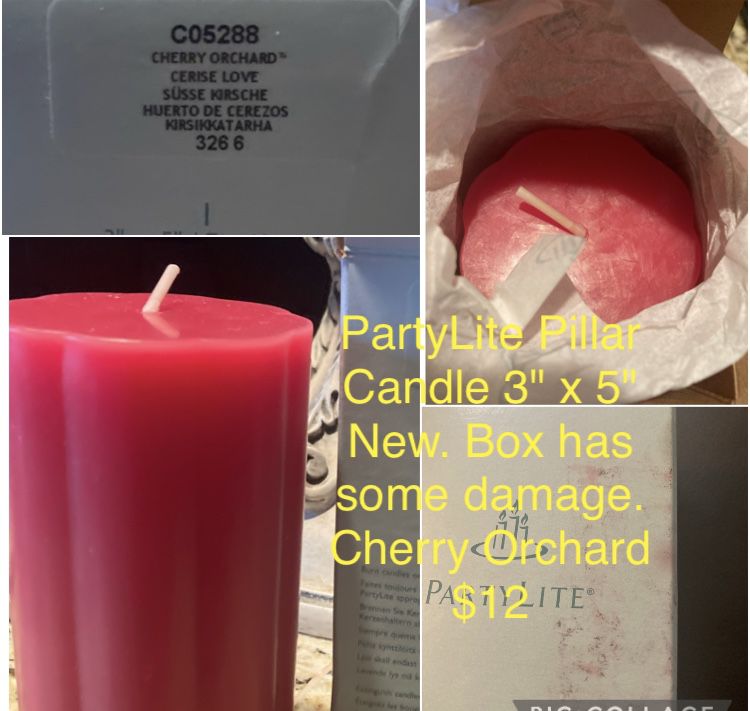 PartyLite Pillar Candle 3" x 5 Cherry Orchard $12