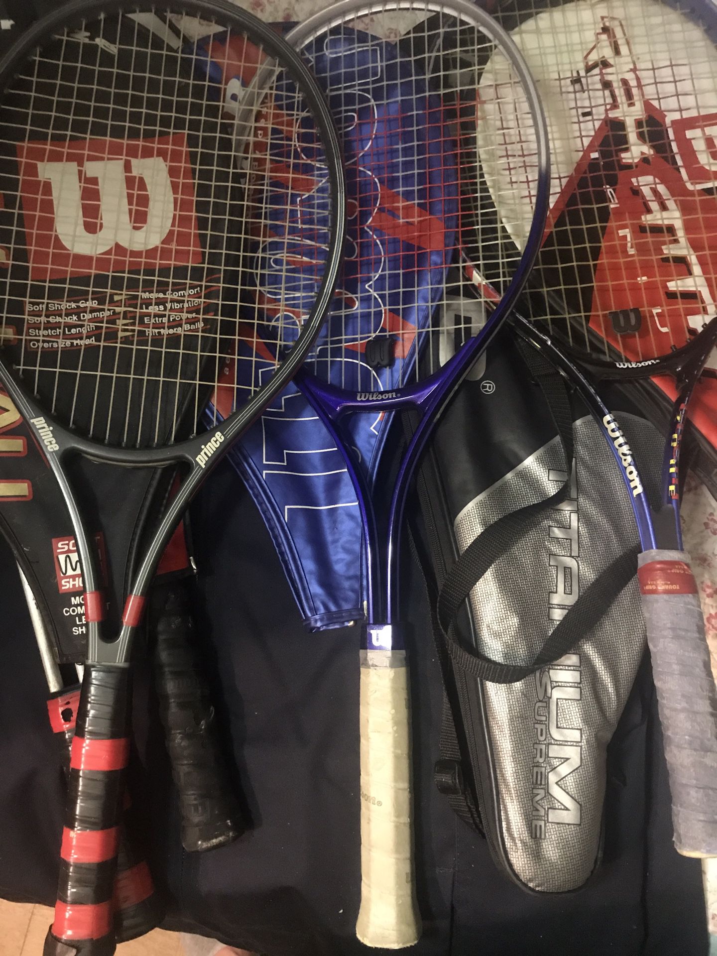 6 new Tennis rackets with cover