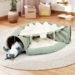Cat Bed, Collapsible Cat Tunnel Bed Fabric Tunnel Cat Toy, NEW