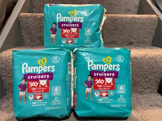 New unopened Pampers Cruisers 360 Size 4 Diapers – 3 Packs