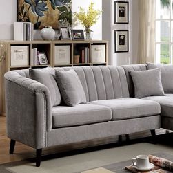 Grey sectional couch