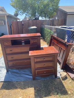 Queen Bed frame, nightstands, dresser/tv stand