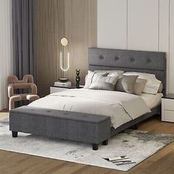 Queen Bed Frame With Ottoman Included 