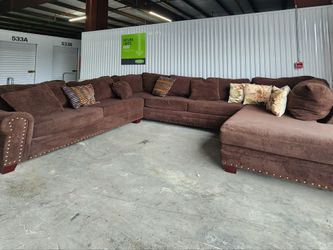 Free Delivery Brown Sectional 