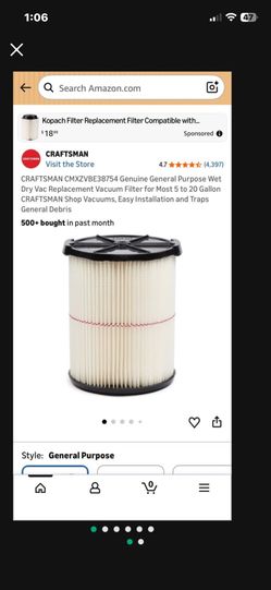 Vacuum Filter. 10 Dollars