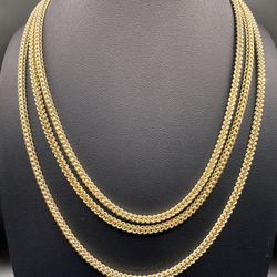 New 10K Franco Link Chains 18-20” 3mm