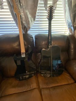 12 string takamine and a 4 string electric bass