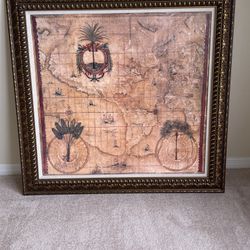 Vintage Map Framed