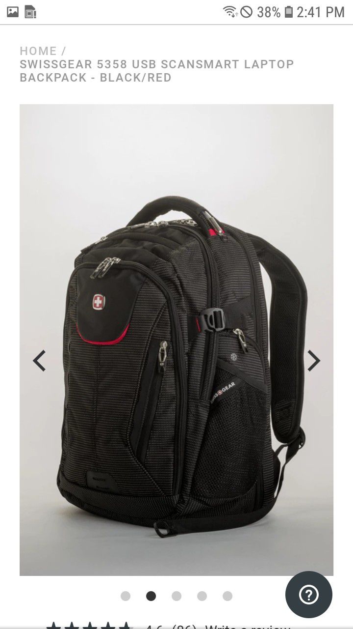 Brand new, never used Swiss Gear laptop backpack (Bad Ass)