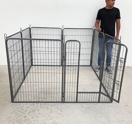 (NEW) $115 Dog 8-Panel Playpen, Each Panel 40” Tall X 32” Wide Heavy Duty Pet Exercise Fence Crate Kennel Gate 