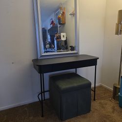 Vanity Desk, Mirror, & Ottoman