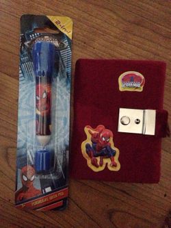 Spider-Man diary with matching flash light pen