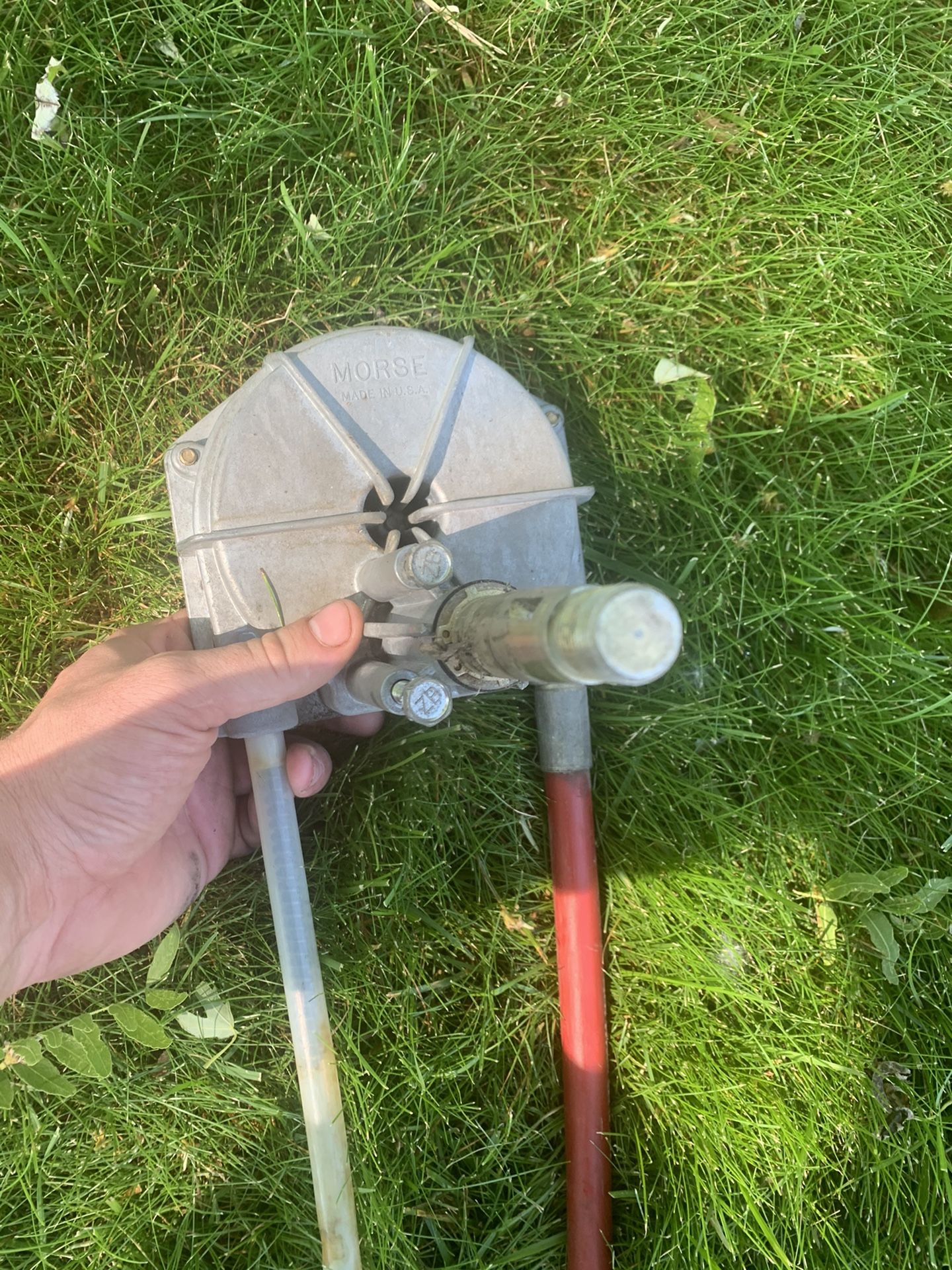 Boat steering box and cable off 26 ft. Cuddie cabin