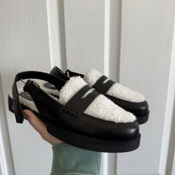 Abound Faux Fur Loafers w/ Heel Strap