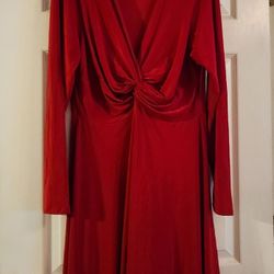 Libian Red Long Sleeve Dress, Size 2X
