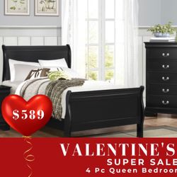 4 PC QUEEN BEDROOM SET 