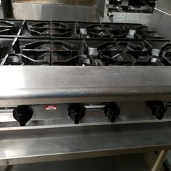 Used American 36"L Hot Plate With 6 Burners Natural Gas