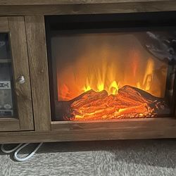 tv stand with fireplace