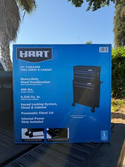 Hart 24-inch 5 Drawer Steel Tool Chest & Cabinet