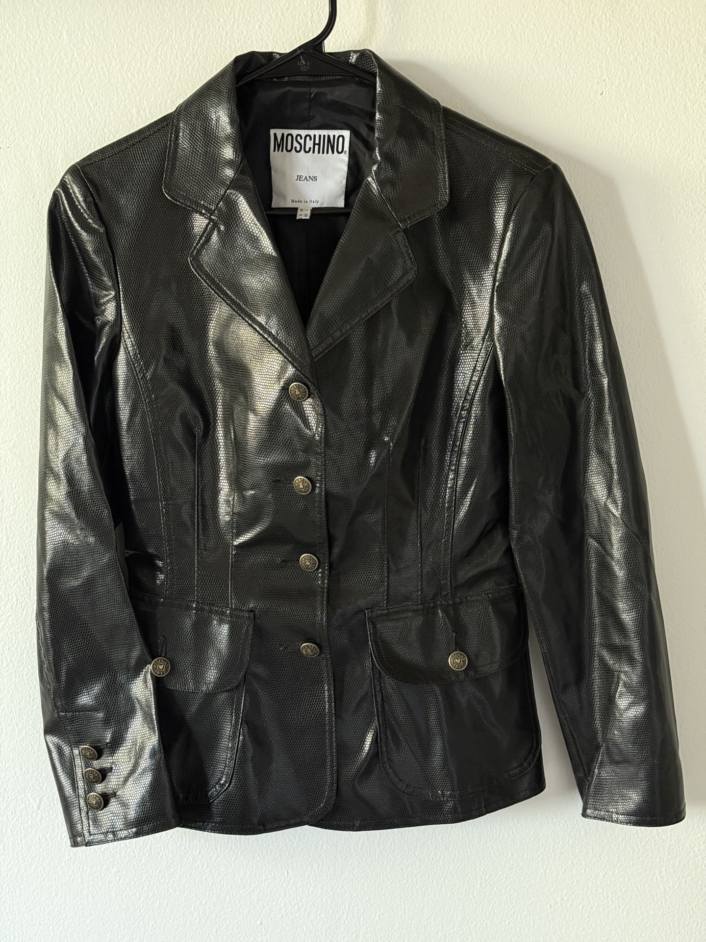 Moschino Jeans 6 Vintage small medium black Blazer Y2K jacket Italy button down