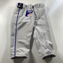 Mizuno Premier Youth XX-Large Baseball Pants Short Knickers Pant Gray w Royal