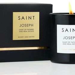 Saint Joseph Scented Candle - Honey and Smoke Soy Coconut Aromathery 