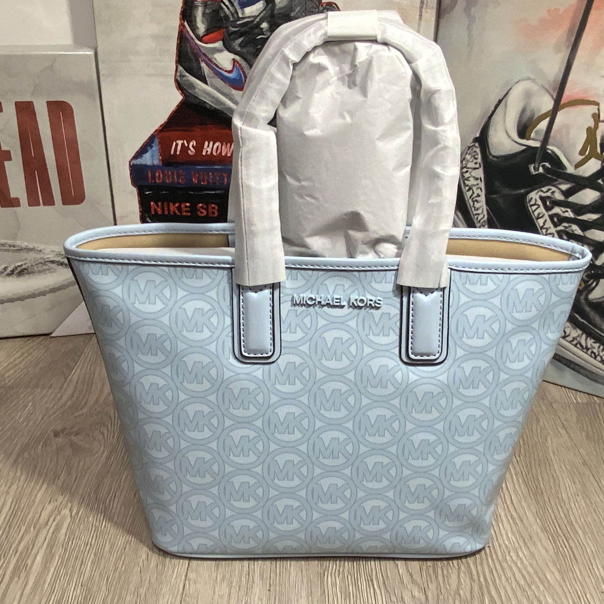 NWT Michael Kors Light Blue Small Jodie Tote