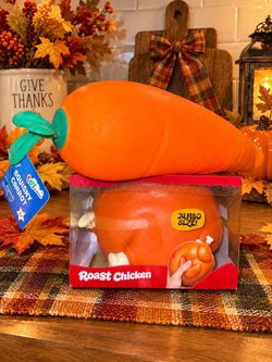 Thanksgiving Jumbo Squishy Carrot and Roast Chicken Toy Set