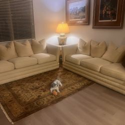 Two Big Light Gold Colored Couches