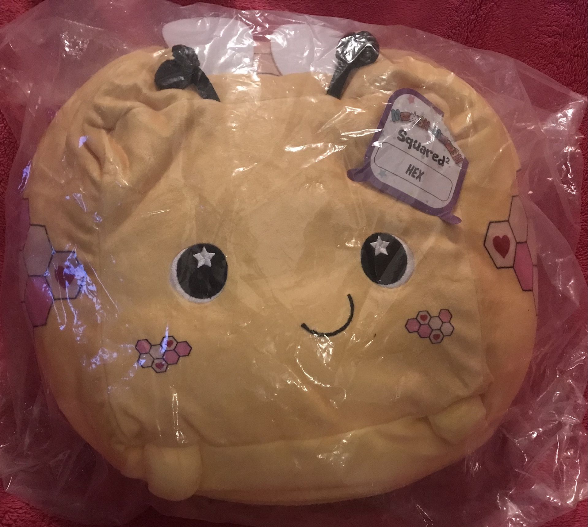 Moosh-Moosh Squared 10” Soft Plushie Pillow Friend HEX the Bee NEW in Package!