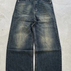 Navy Blue Baggy Jeans