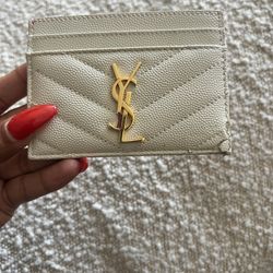 YSL Ivory Card Wallet Holder 