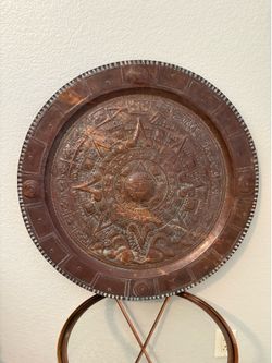Handcrafted Copper Aztec Calender