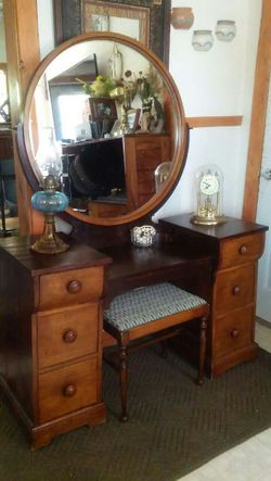 Antique Dresser and vanity mirror.