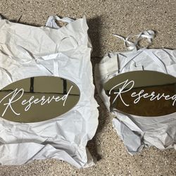 Gold Mirror Reserved Signs