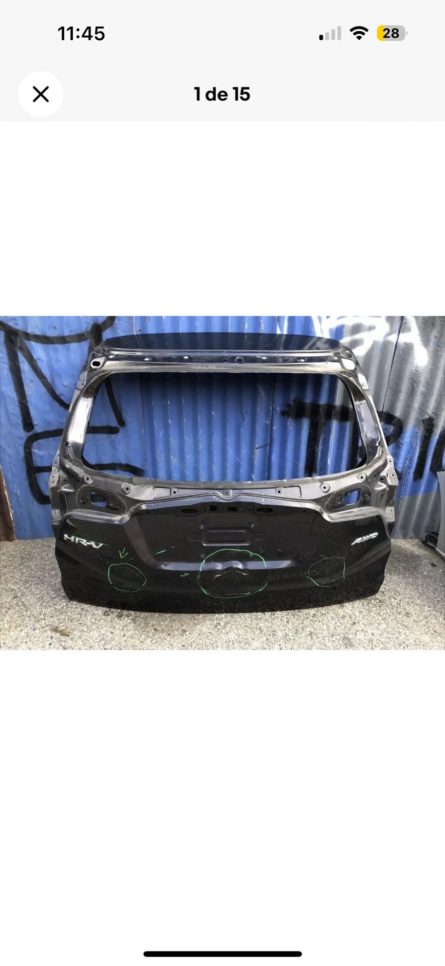 2016 - 2020 honda hrv hr-v tailgate OEM 68100T7WA90ZZ