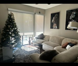 Luxury Cream Sectional Couch – $7K Retail, Super Clean